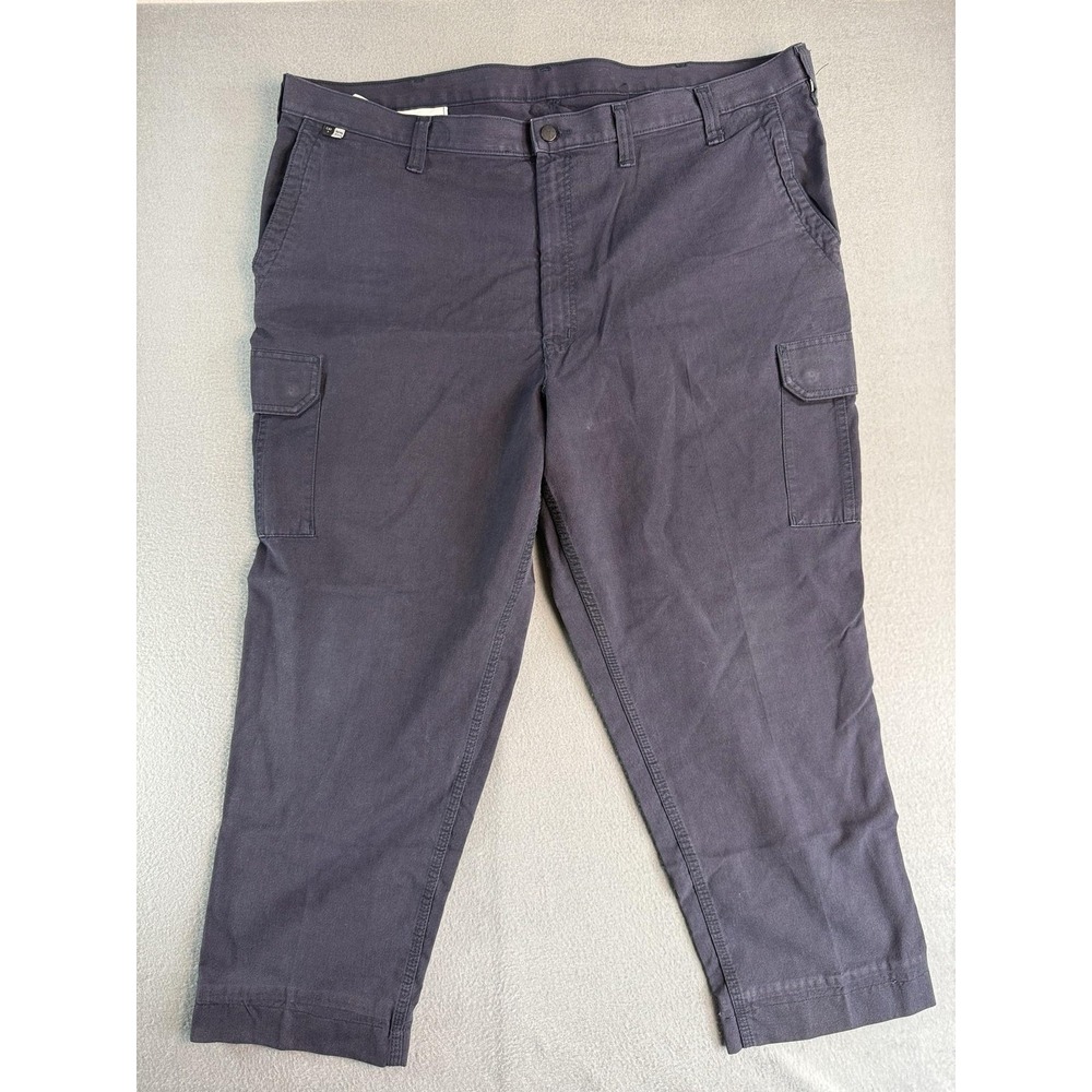 Carhartt FR Pants Mens 46x30 Blue Relaxed Fit Cargo Canvas Flame Resistant